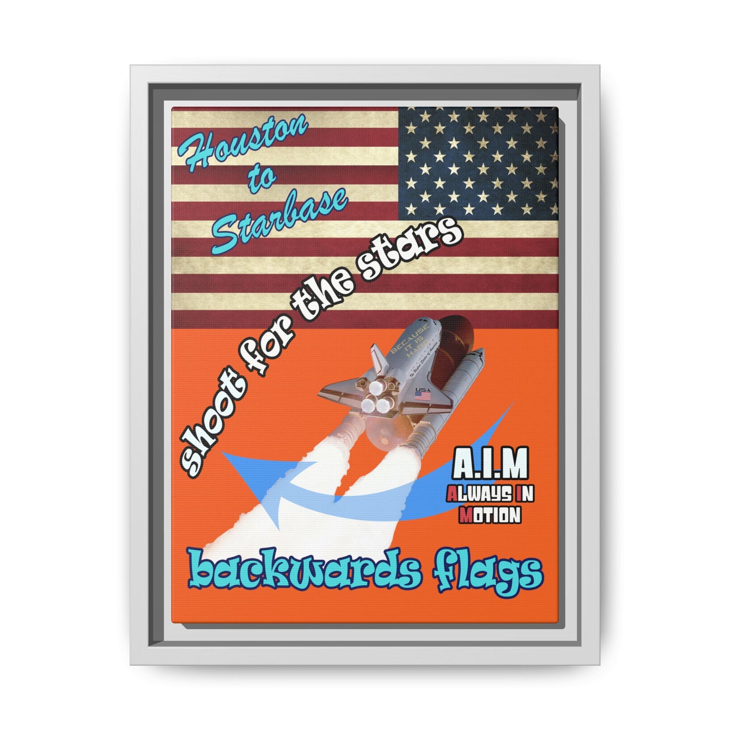 shoot for the stars - framed canvas art (orange)