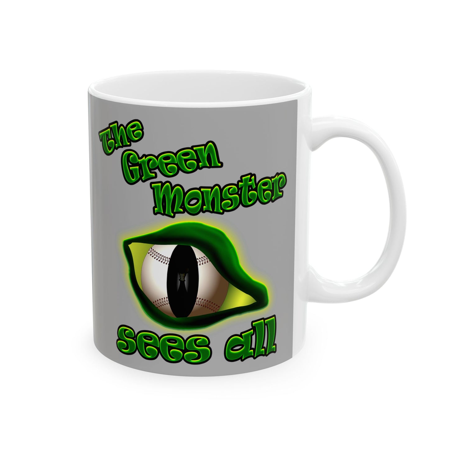 green monster - White Mug (light grey)