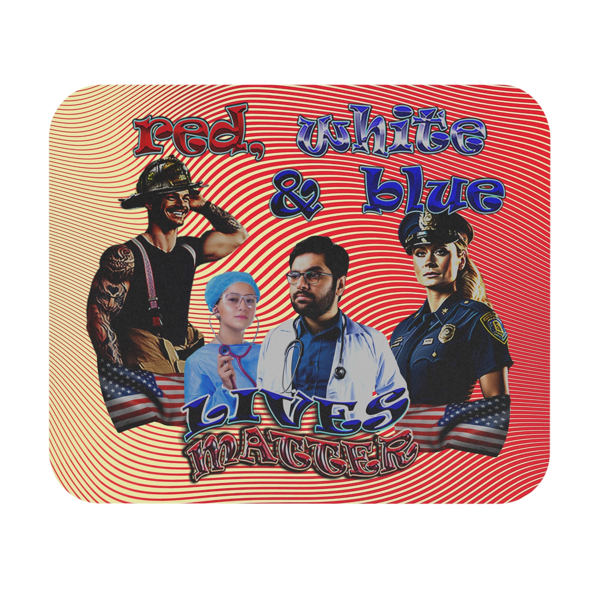 rw&b lives matter - Mouse Pad (Rectangle) (yellow-orange wave)