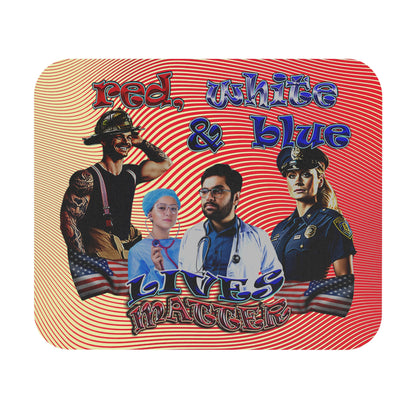 rw&b lives matter - Mouse Pad (Rectangle) (yellow-orange wave)