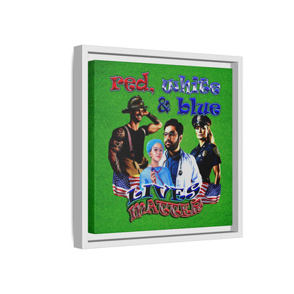 rw&b lives matter - framed canvas art (green turf)