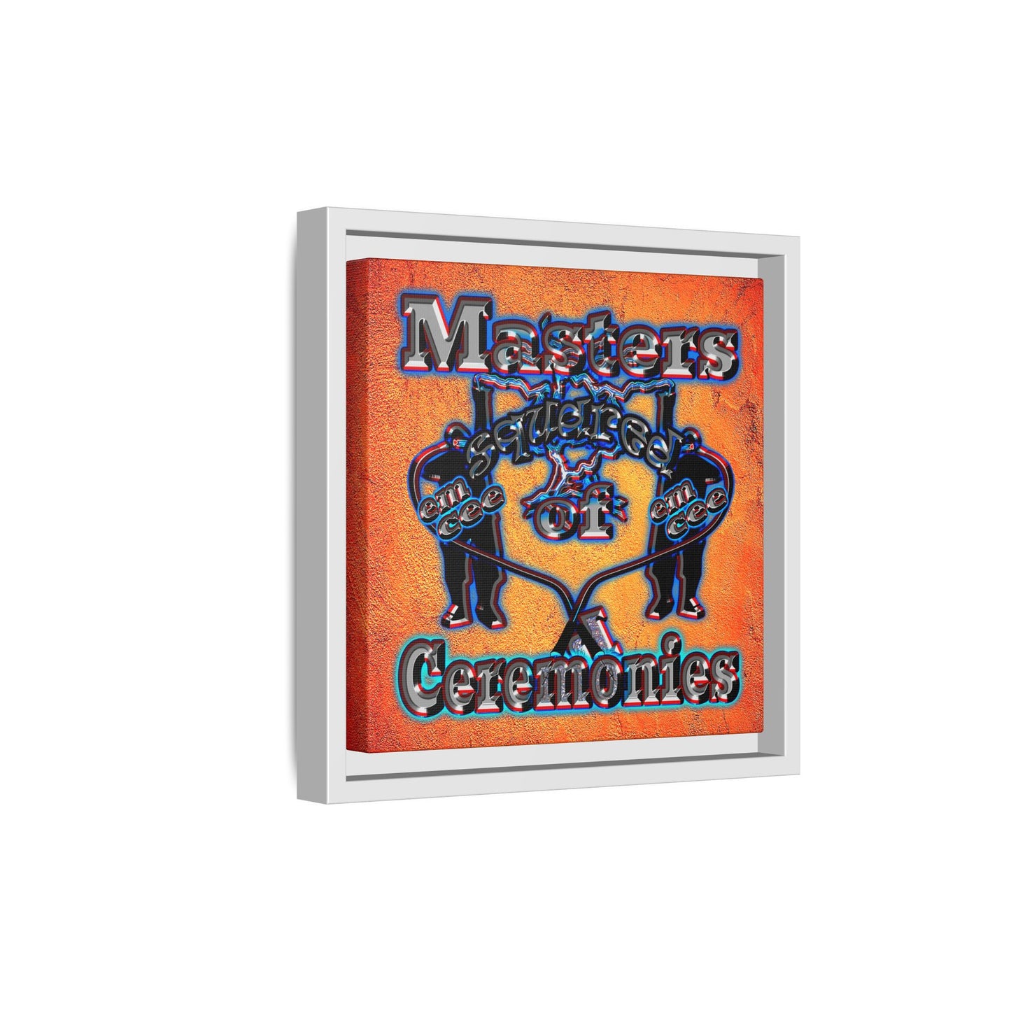 em cee squared - framed canvas art (burnt orange)