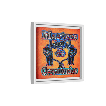 em cee squared - framed canvas art (burnt orange)