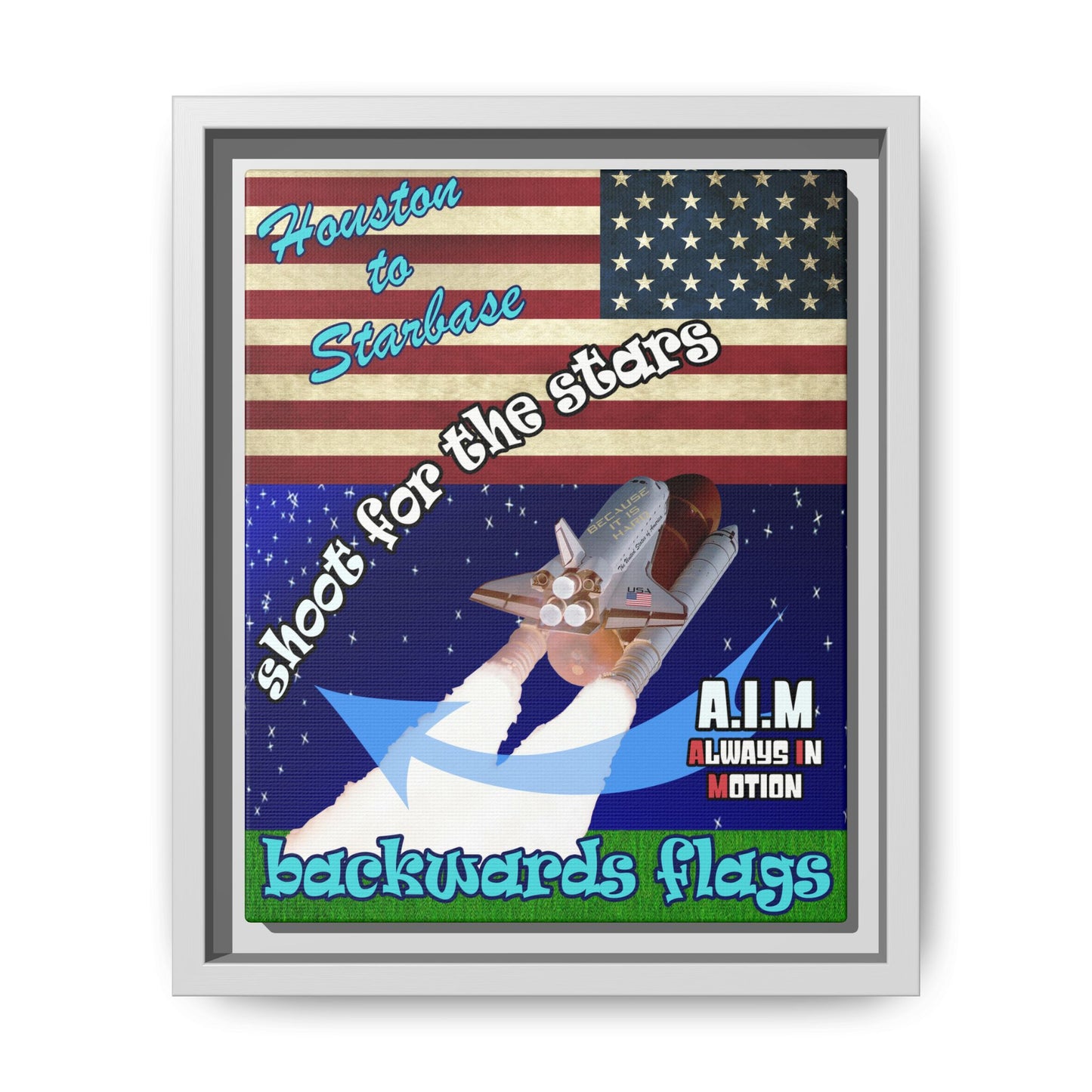 shoot for the stars - framed canvas art ('snoops' background)