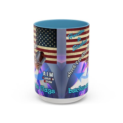 shoot for the stars - Accent Mug (grey-pink wave)