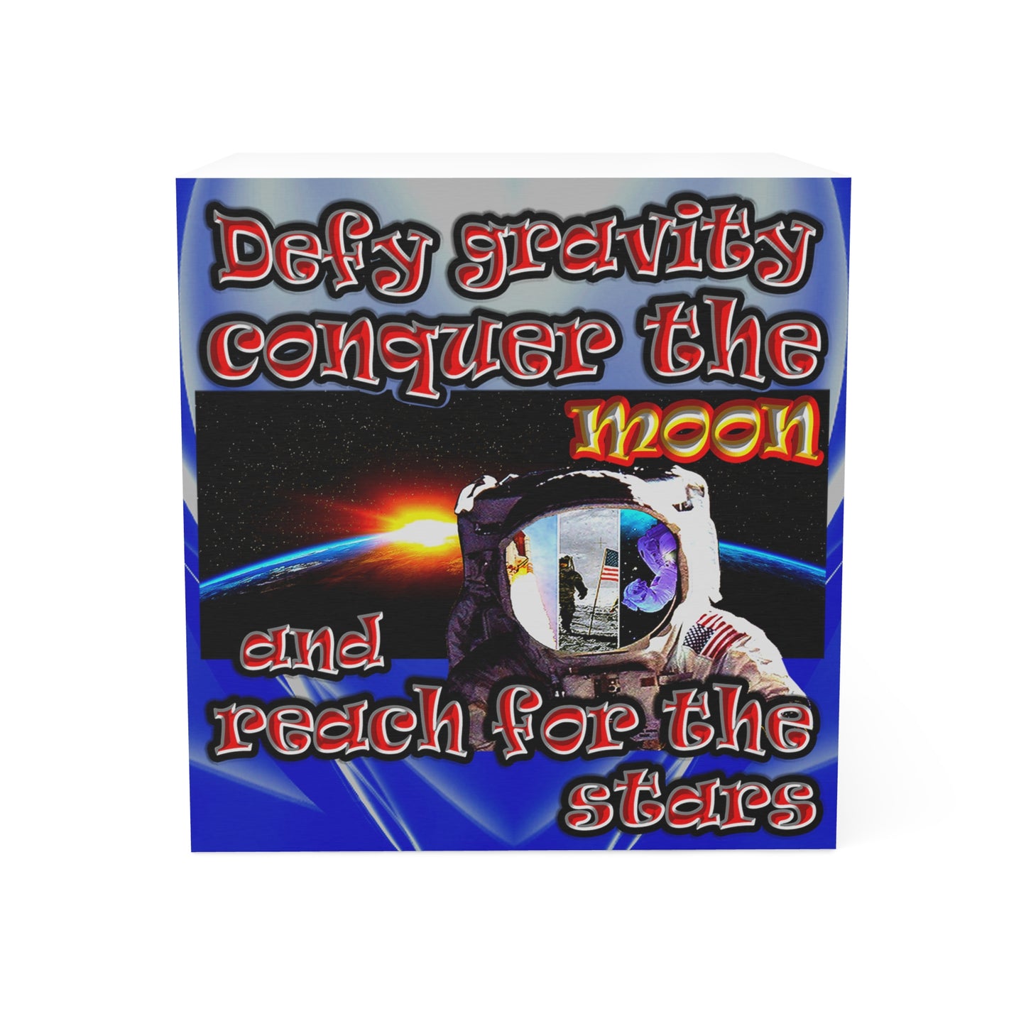 defy conquer reach - note cube (blue-white wave)