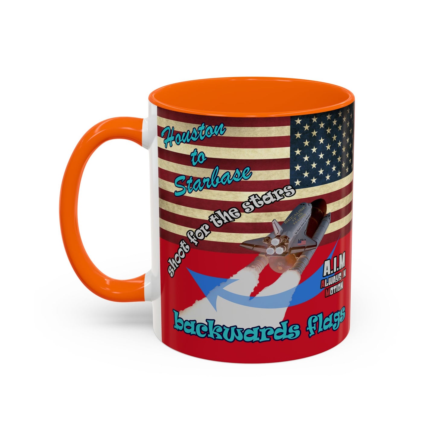 shoot for the stars - Accent Mug (dark red)