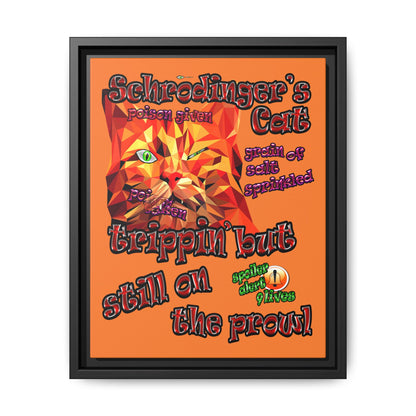 schrodinger's cat - framed canvas art (crusta)