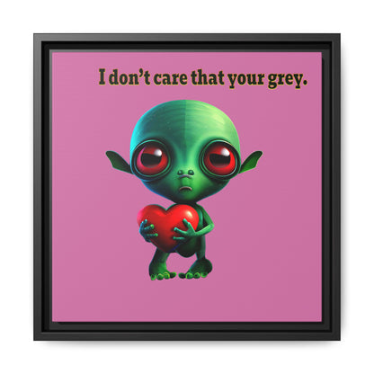 I don't care that your grey - framed canvas art (light pink)