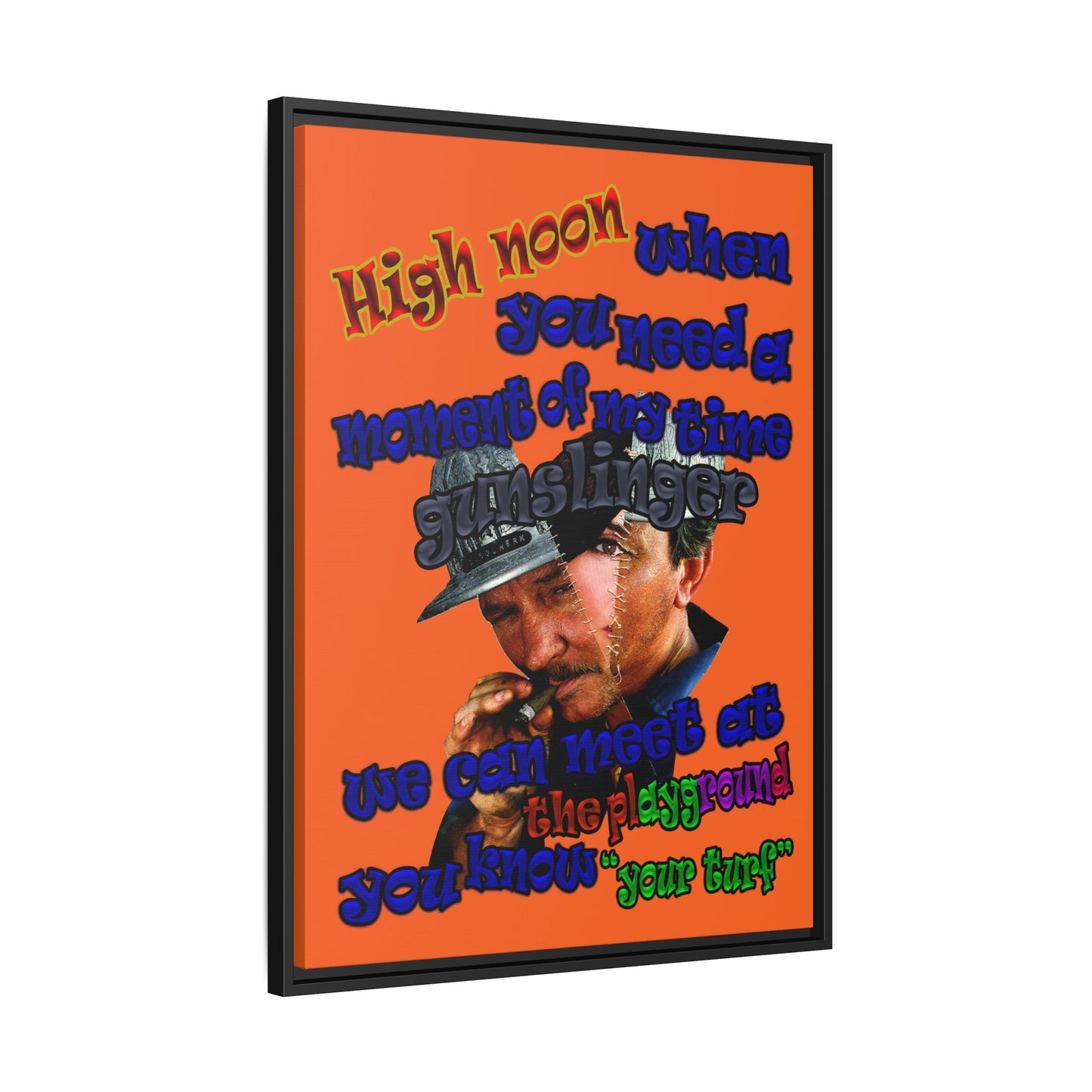high noon - framed canvas art (orange)