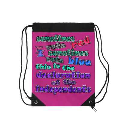 declaration of the independents - Drawstring Bag (pink)