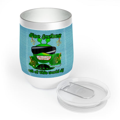 disc jockey - Chill Wine Tumbler (faded blue)