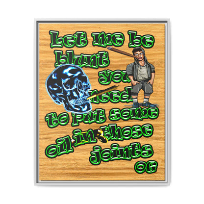 og - framed canvas art (butterscotch wood finish)