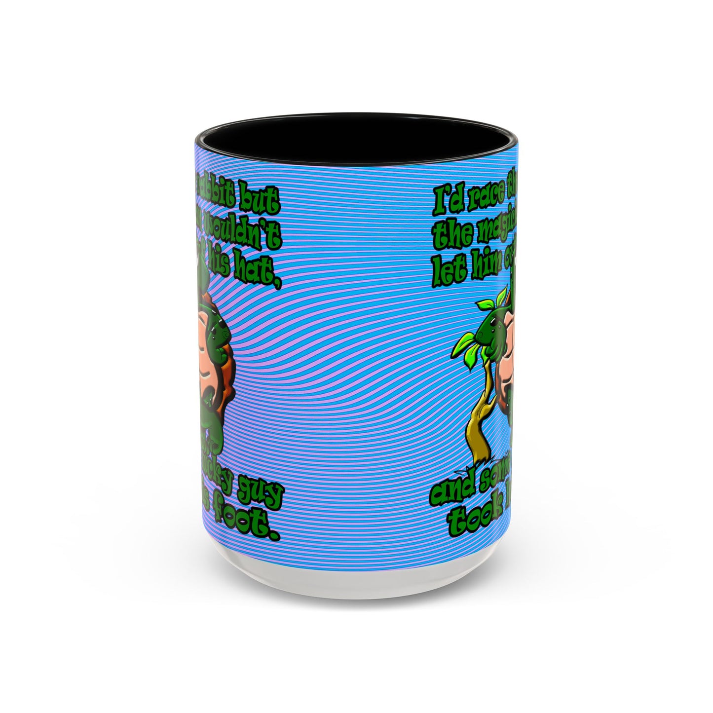 turtle race - Accent Mug (light blue-purple wave)