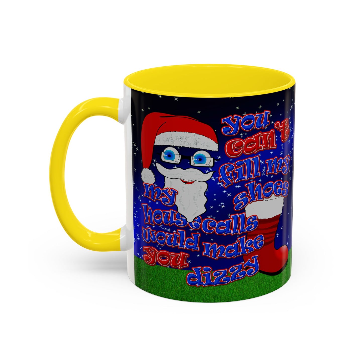 santa's shoes - Accent Mug ('snoops' background)
