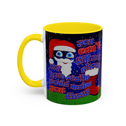 santa's shoes - Accent Mug ('snoops' background)