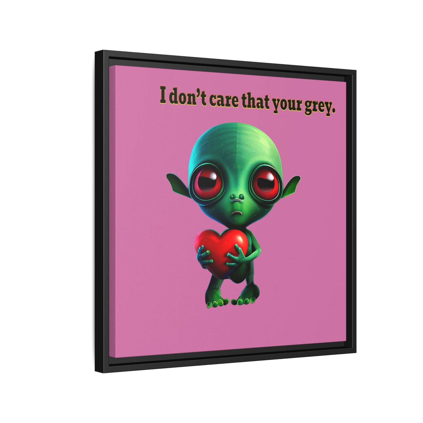 I don't care that your grey - framed canvas art (light pink)