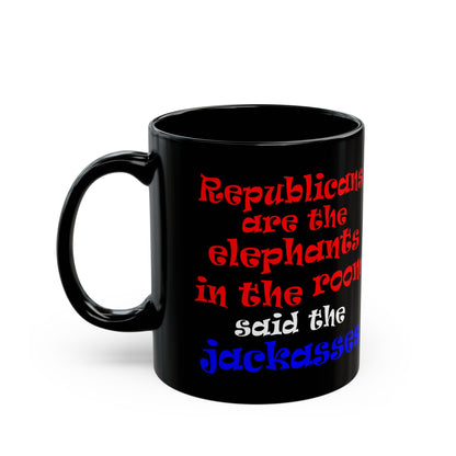 donkeys and elephants - Black Mug (black)