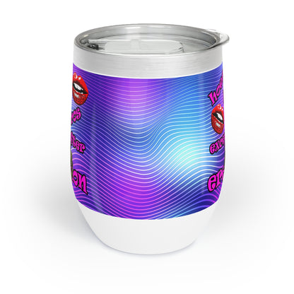 hoes b4 bros - Chill Wine Tumbler (purple wave)