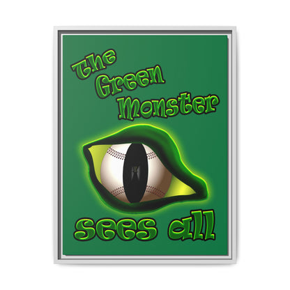 green monster - framed canvas art (dark green)