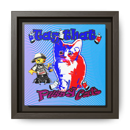 tag that - framed canvas art (light blue-purple wave)