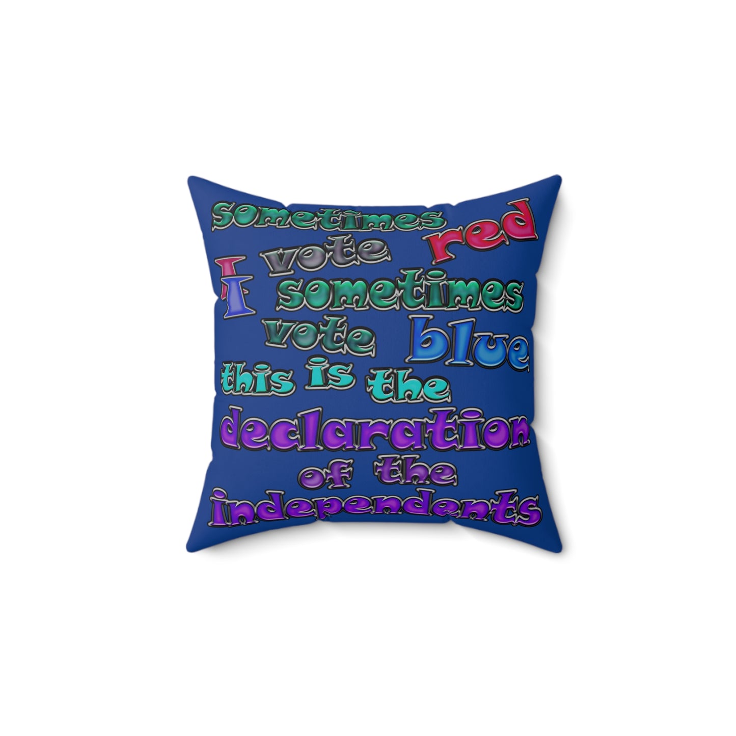 declaration of the independents - Spun Polyester Square Pillow - (dark blue)