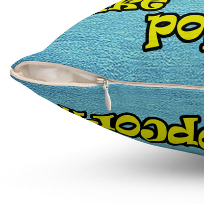 popping like popcorn - Spun Polyester Square Pillow - (faded dark blue)