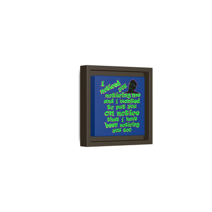 noticed you noticing - framed canvas art (dark blue)