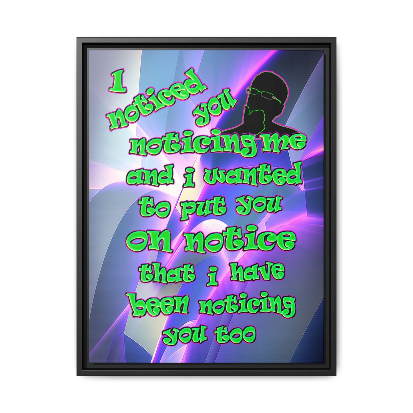 noticed you noticing - framed canvas art (grey-pink wave)