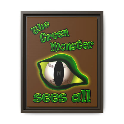 green monster - framed canvas art (brown)