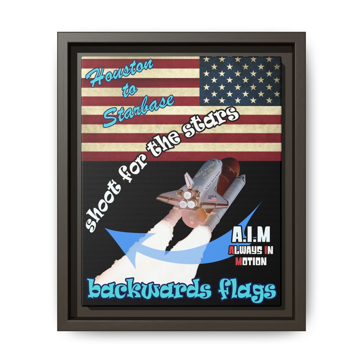 shoot for the stars - framed canvas art (black)