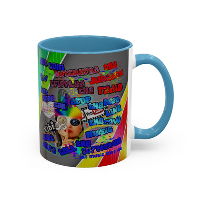 drop the beat - Accent Mug (rainbow split)