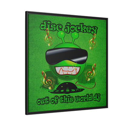 disc jockey - framed canvas art (green turf)