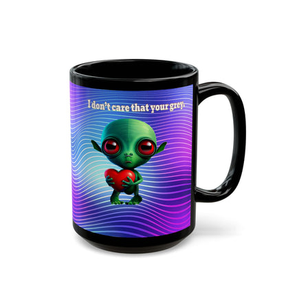 I don't care that your grey - Black Mug (purple wave)