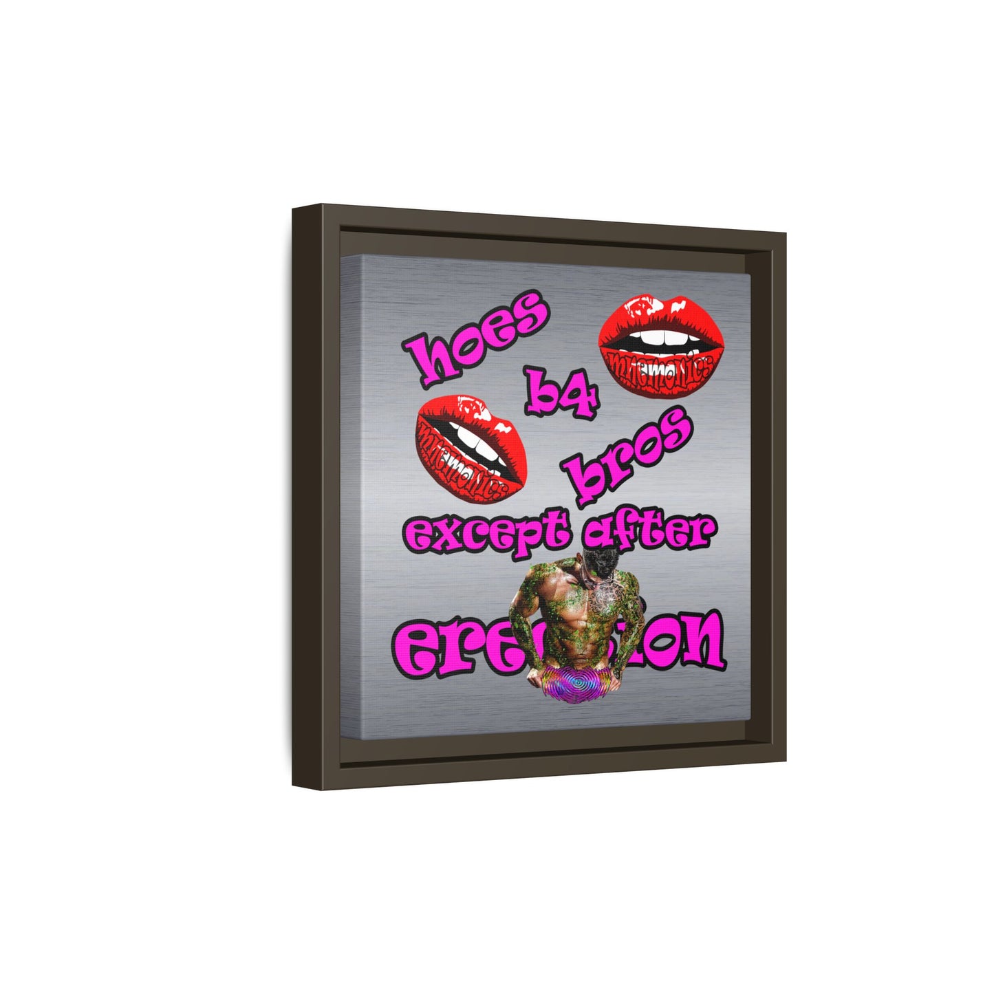 hoes b4 bros - framed canvas art (brushed nickel)
