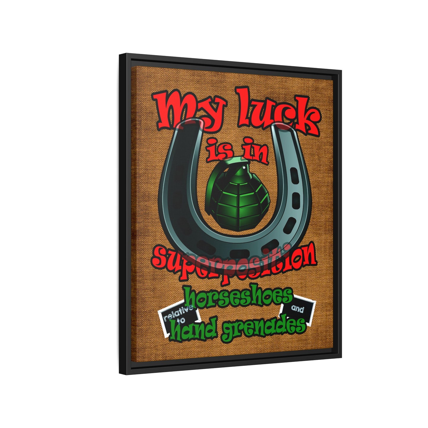 my luck - framed canvas art (brown papyrus)