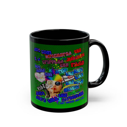 drop the beat - Black Mug (logo green)
