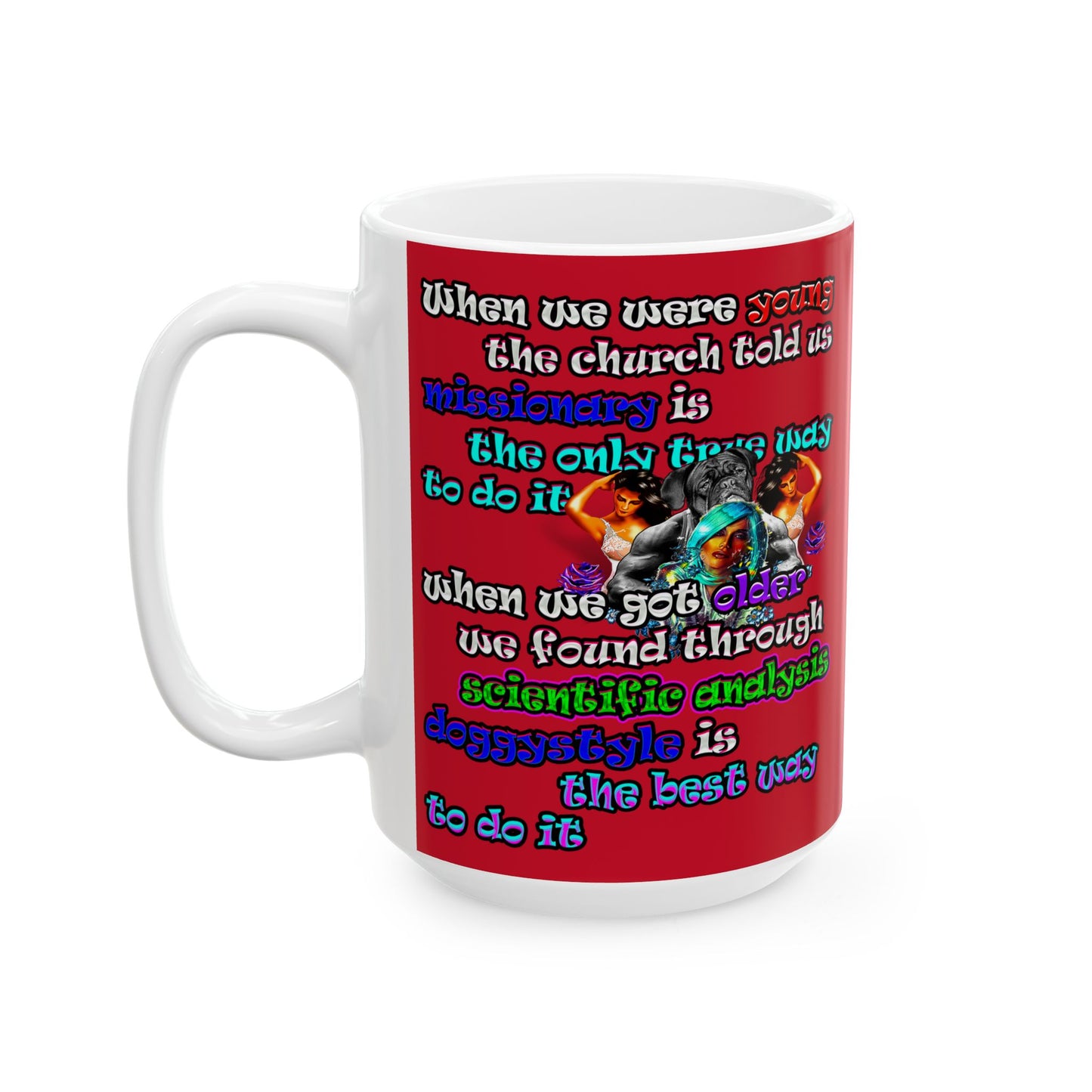 doggystyle - White Mug (dark red)
