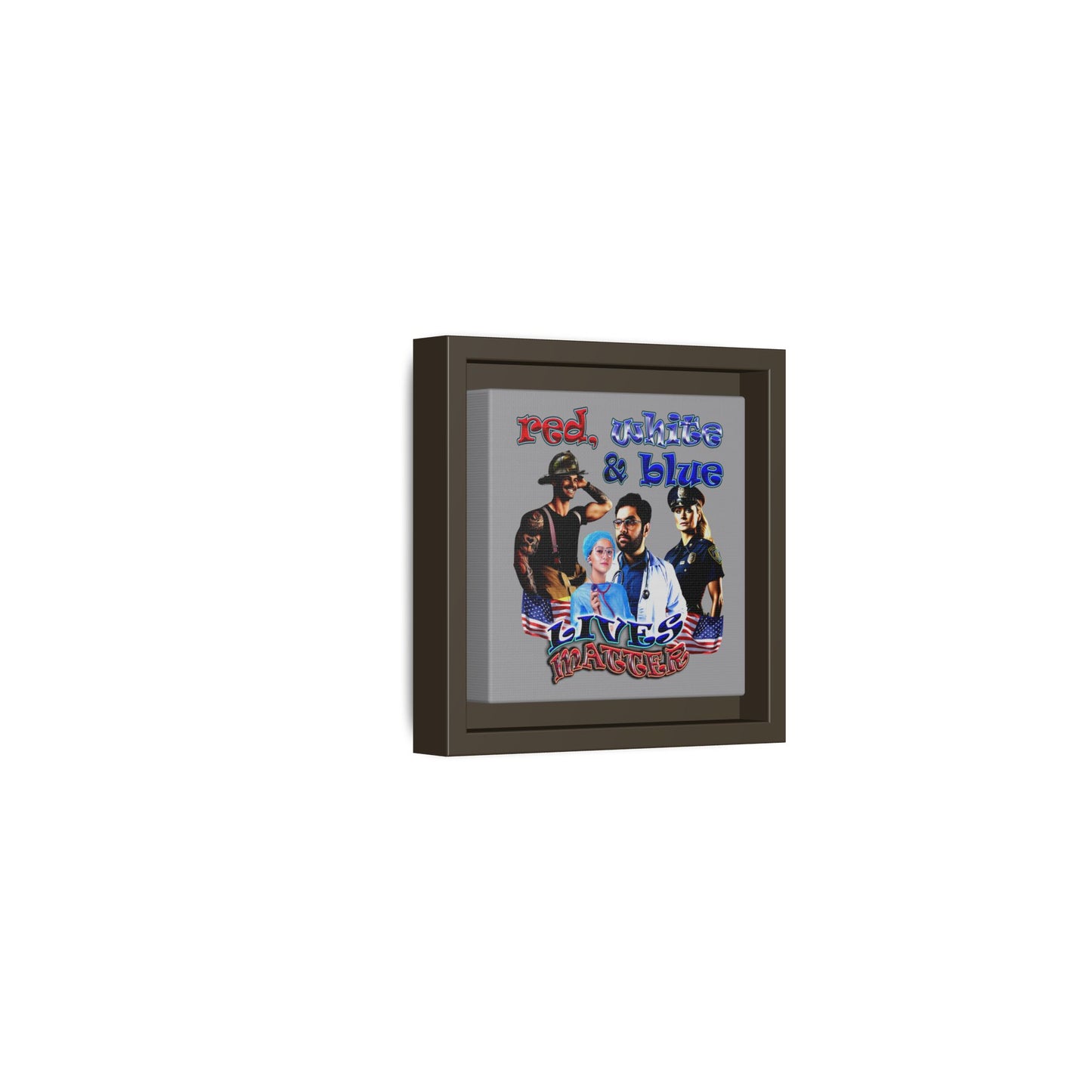 rw&b lives matter - framed canvas art (grey)