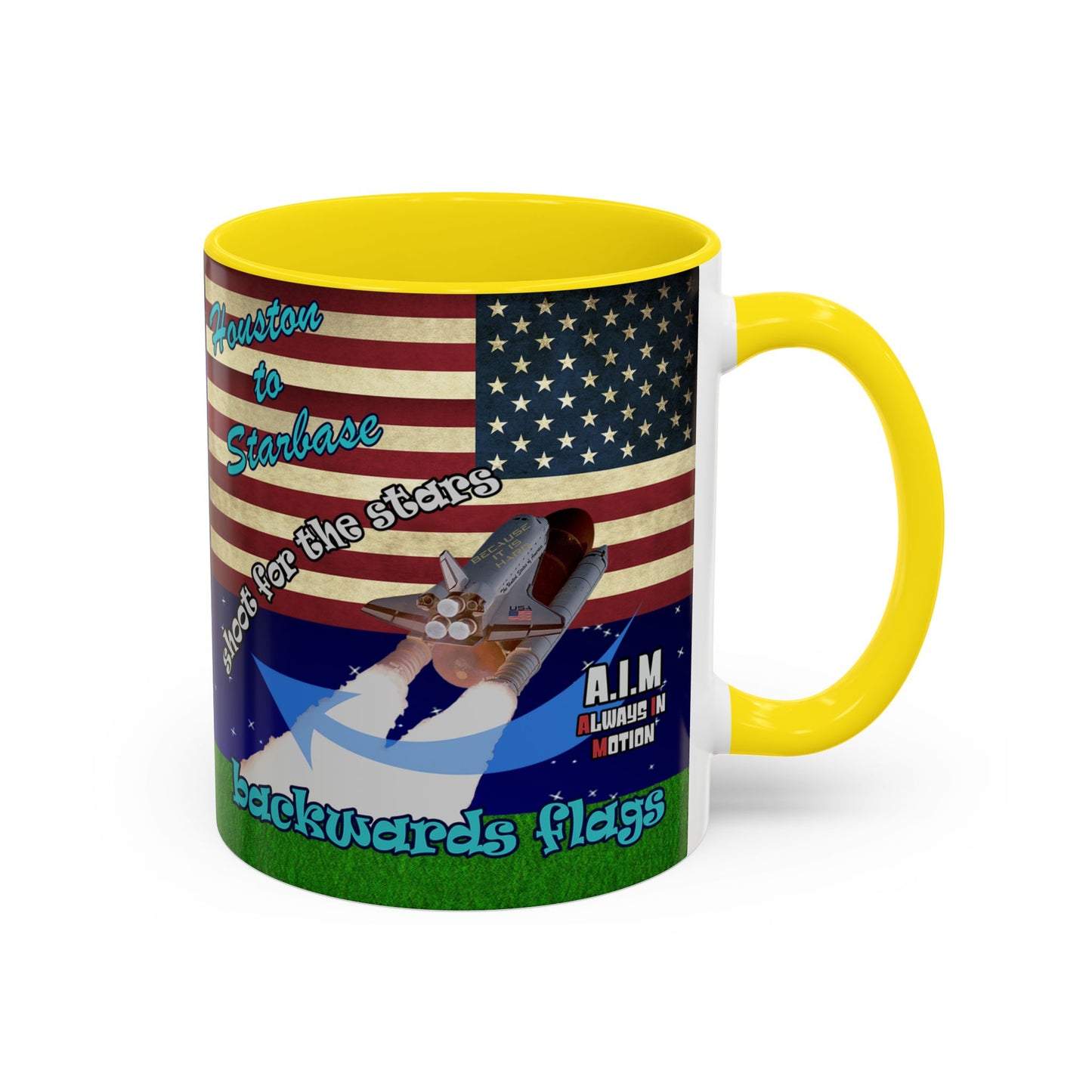 shoot for the stars - Accent Mug ('snoops' background)