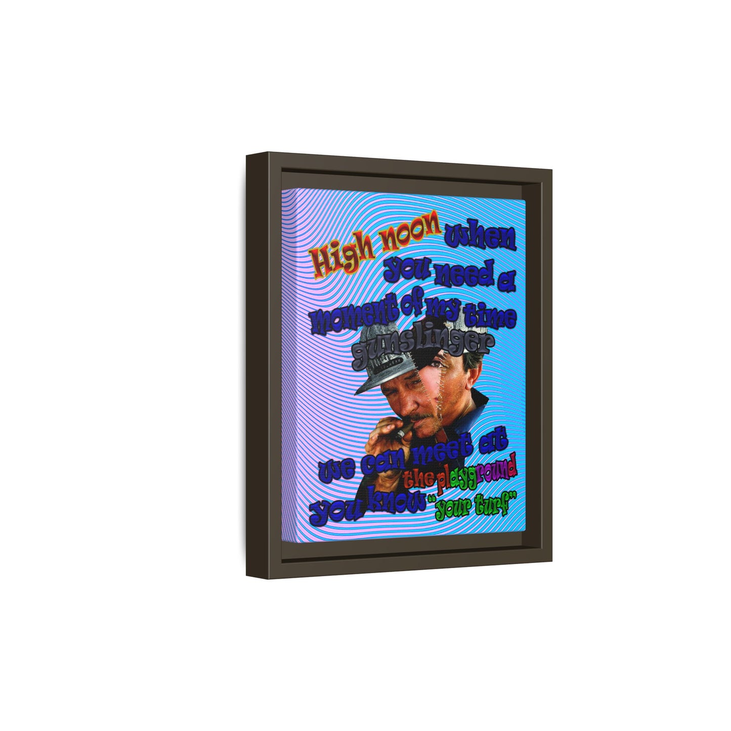 high noon - framed canvas art (light blue-purple wave)