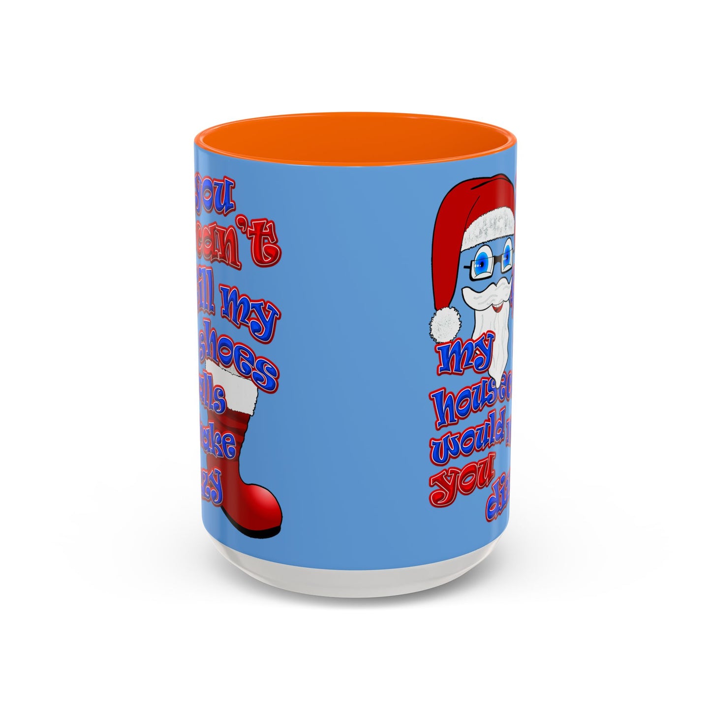 santa's shoes - Accent Mug (light blue)