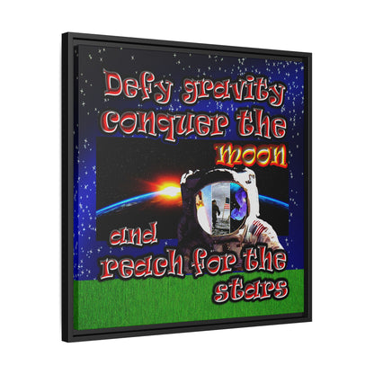 defy conquer reach - framed canvas art ('snoops' background)