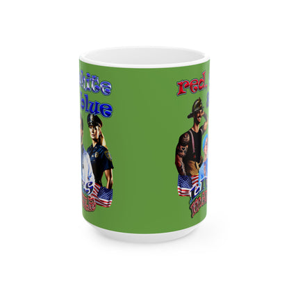 rw&b lives matter - White Mug (green)