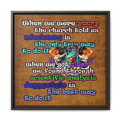 doggystyle - framed canvas art (brown papyrus)