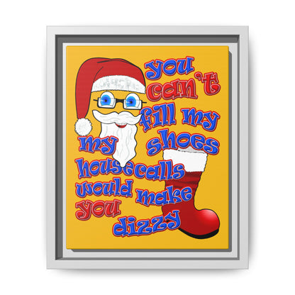 santa's shoes - framed canvas art (yellow)