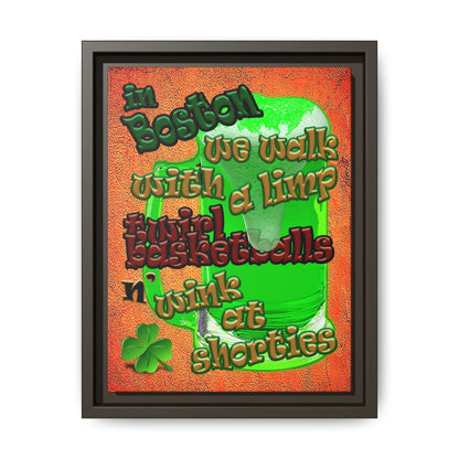 celtics logo - framed canvas art (burnt orange)