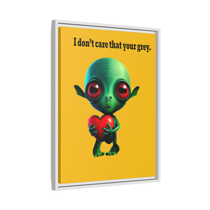 I don't care that your grey - framed canvas art (yellow)