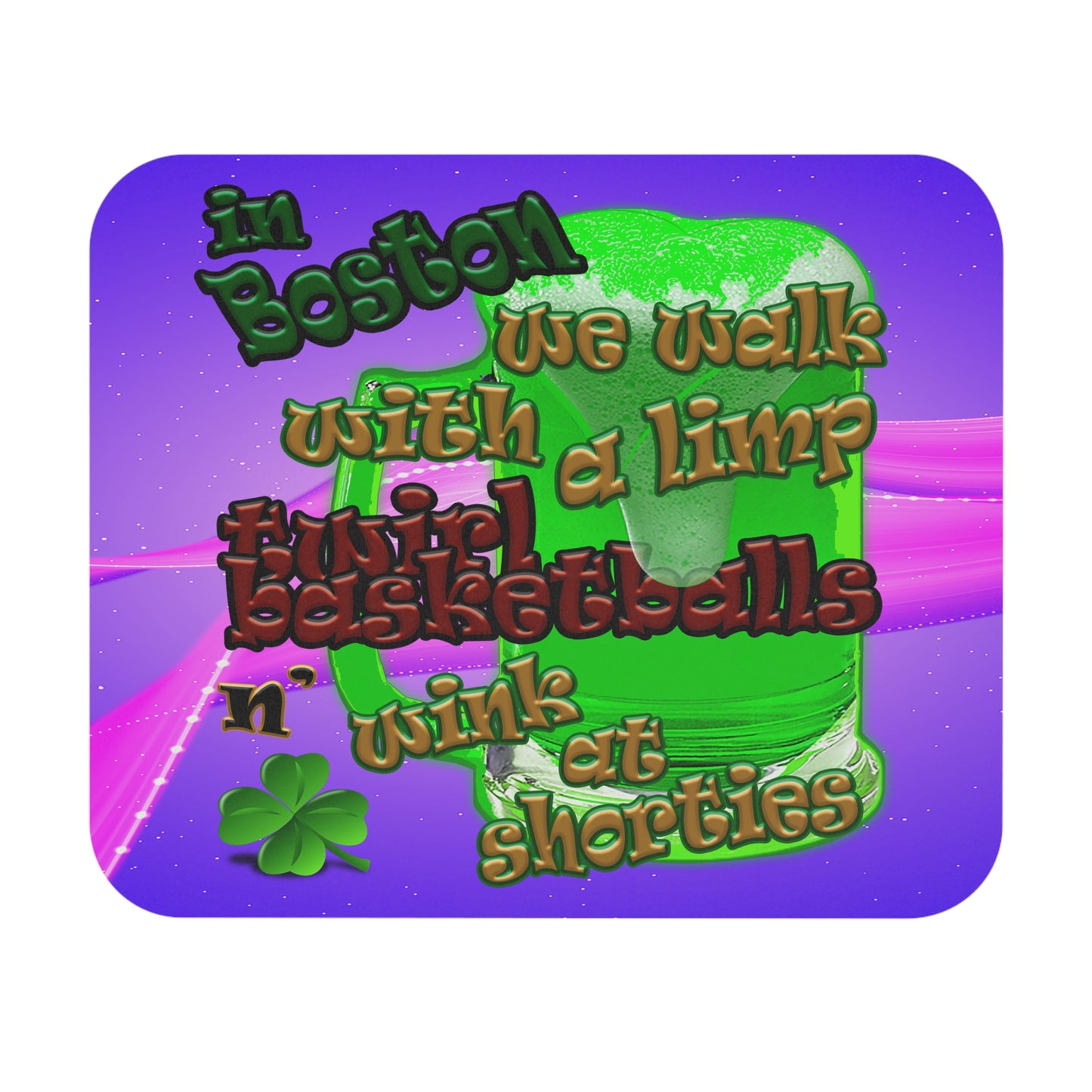 celtics logo - Mouse Pad (Rectangle) (purple-pink wave)