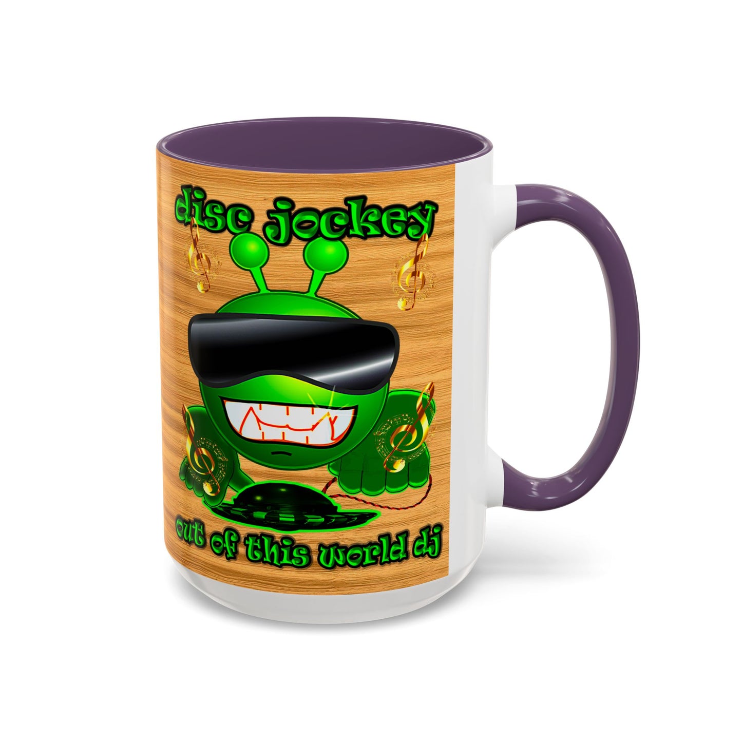 disc jockey - Accent Mug (butterscotch wood finish)